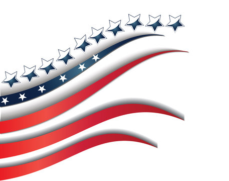 Flag USA isolated background template