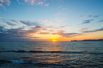 Scenic sky over the sea at sunset