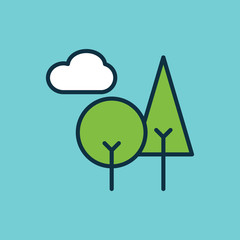 flat color trees icon