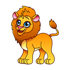 Cartoon lion isolated vector illustration