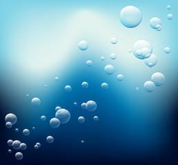 Background theme with bubbles on blue background