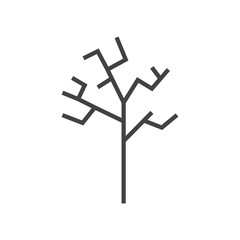 vector illustration of line Tree. Forest creative icon