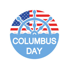 Columbus day badge. Vector illustration