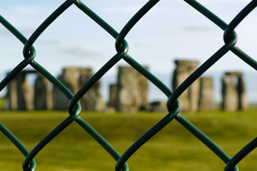 Stonehenge behind a security fence
