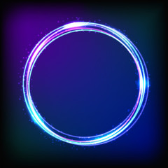 Ring of light on blue background