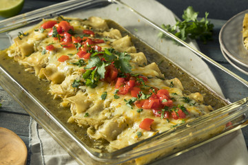 Homemade Green Chicken Enchiladas