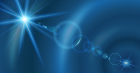 Bright rings of light on blue background
