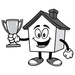 House with Trophy Illustration
