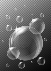 Bubbles on gray background