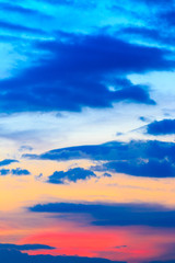 beautiful colorful sky and cloud in twilight time background