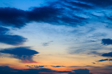 beautiful colorful sky and cloud in twilight time background