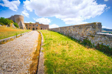 castle entrance driveway bovino - apulia - italy