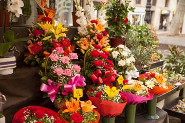 Flowers in street market