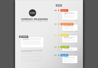 Colorful Vertical Tabs Timeline Infographic Layout