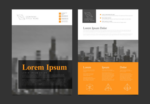 Business Flyer Layout with Orange and Gray Accents