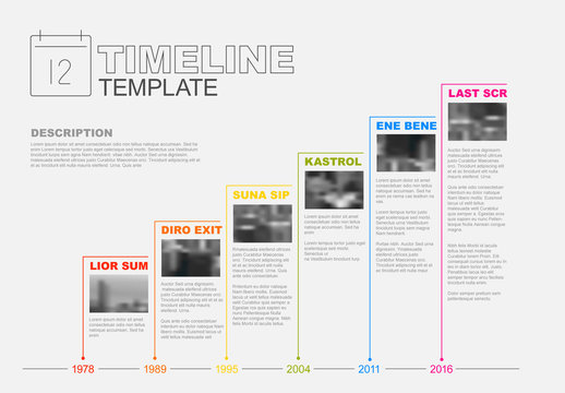 Colorful Stair-Step Timeline Infographic Layout