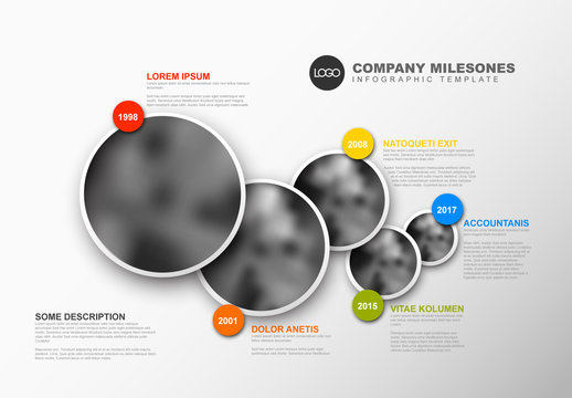 Photo Circle Timeline Infographic Layout