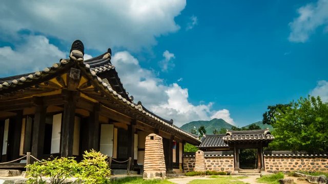 Taking Oeam Folk Village in Korean traditional village as Timelapse.