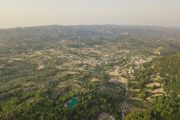 Aerial view of countryside, Rhodes island, Greece