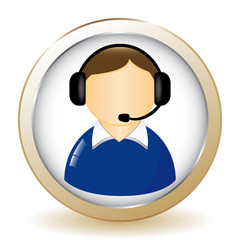live chat man icon