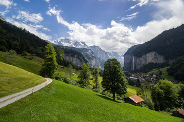 Fototapeta na wymiar Lauterbrunnen valley in Switzerland in Alps