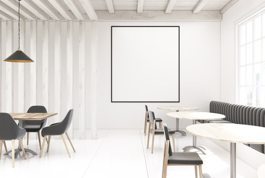 White wooden cafe, poster