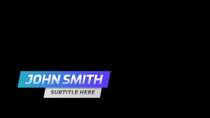 White and Blue Angled Title