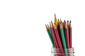 Fototapeta premium Group of pencils in the glass jar