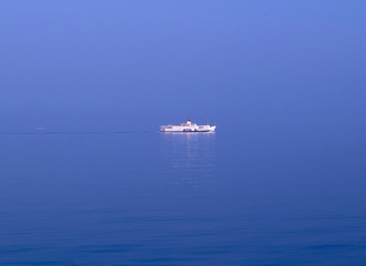 Prince islands steamboat crossing Marmara sea in early morning