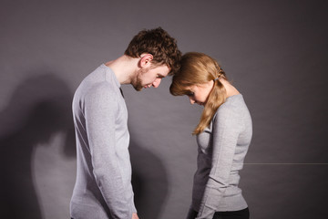 Fototapeta premium Sad depressed couple portrait.