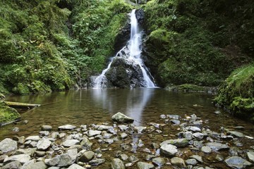 Waterfall in Lotenbachklamm gorge, Black Forest, Wutachschlucht nature reserve, Baden-Wuerttemberg, Germany, Europe