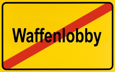 Obraz premium Sign city limit, symbolic of Finish with Gun Lobby