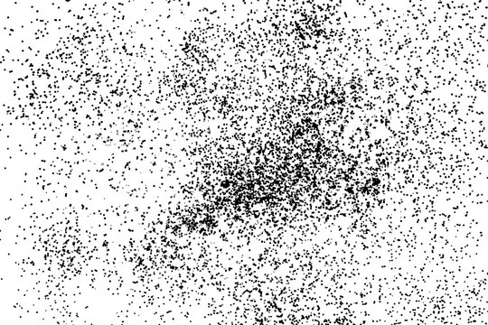 Grunge black and white dirty texture template. Messy dust overlay distress background. Abstract dotted effect of noise, grain, sand, old scratch stock visual. Vector.