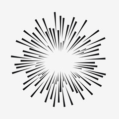 Obraz premium Comic explosion effect. Radial moving lines. Sunburst element. Sun rays. Vector illustration.