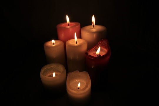 Group of burning candles