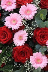 Wedding flowers in pink and red