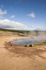 Hot spring at Strokkur Geysir, Suourland, Iceland, Europe