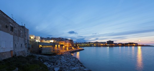 Vieste at night, Vieste, Gargano, Foggia, Apulia, Puglia, Italy, Europe