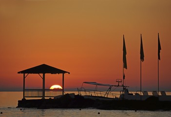 Sunrise, Cretan Sea, Stalida, Stalis, Crete, Greece, Europe