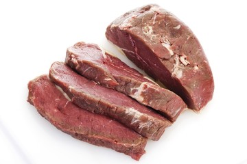 Rump steaks slices from roast beef
