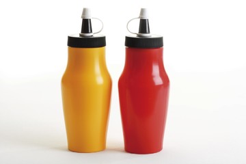 Mustard bottle and Ketchup bottle made from plastic
