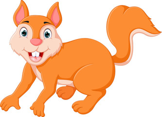 cute squirrel cartoon in action