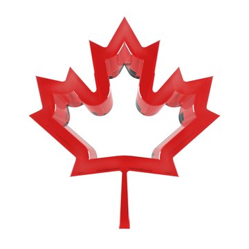 Red maple leaf, symbol of Canada, 3D illustration