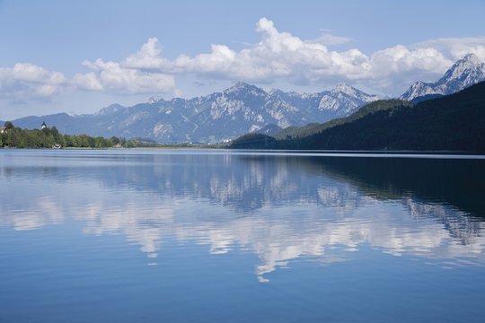 Weissensee Lake near Fuessen, Upper Allgaeu, Upper Bavaria, Bavaria, Germany, Europe © imageBROKER