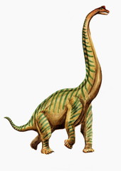 Рисунок акварелью "Брахиозавр"
