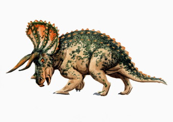 Рисунок акварелью "Трицератопс" © unona_a