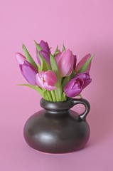 Bouquet of Tulips (Tulipa) in a vase