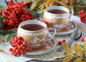 Black tea and rowanberry