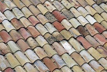Roofing tiles, Sicily, Italy, Europe