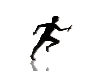 Fototapeta na wymiar Silhouette of a relay runner